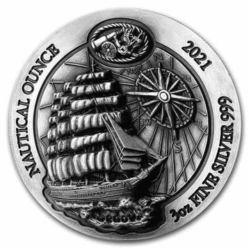 Ruanda Nautical 100 jaar Sedov 3 oz 2021 High Relief - Proof, Verzenden, Losse munt, Zilver
