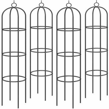 Rozenkolom Set van 4 Zwart 200x40cm (Tuinbogen pergola), Verzenden, Nieuw