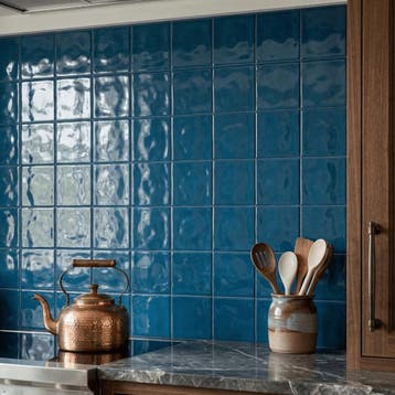 Wandtegel Equipe Handvorm Ritmo Blauw 10x10 (Muurtegels), Nieuw, Minder dan 20 cm, 10 m² of meer, Wandtegels