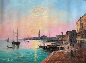 Mauro Seltri (1959) - Tramonto in laguna