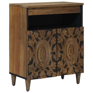 vidaXL Dressoir met opslag Bruin 60 x 33,5 x 75 cm Massief, Verzenden, Nieuw