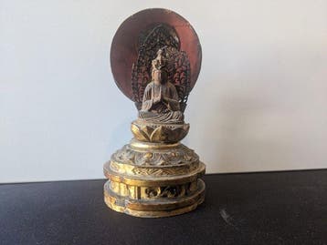 SENJU KANNON BOEDDHA beeld 17,7 cm Japanse hout - Japan -