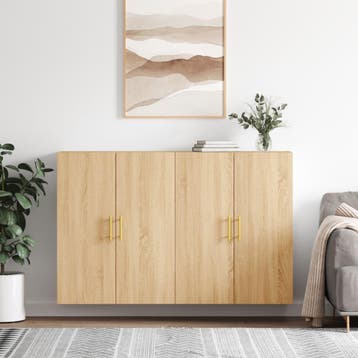 vidaXL Hangkasten 2 st 69,5x34x90 cm sonoma eikenkleurig, Verzenden, Nieuw, 50 tot 100 cm, Minder dan 100 cm