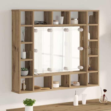 vidaXL Spiegelkast Artisan Eiken 91 x 15 x 76,5 cm Bewerkt, Verzenden, Nieuw