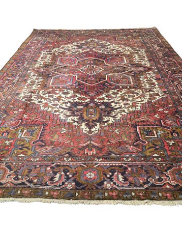 Groot Perzisch tapijt Heriz 385x295 wollen vloerkleed iran, Ophalen of Verzenden, Zo goed als nieuw, Perzisch tapijt heriz wollen vloerkleed handgeknoopt 