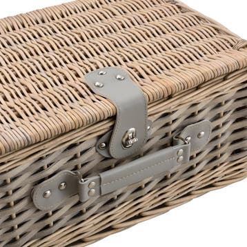 Picknickmand voor 4 personen - incl. inhoud - blauw en wit, Verzenden, Nieuw