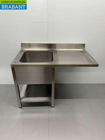 HCB RVS Spoeltafel Spoelbak Premium-line Gelast model 120 cm, Ophalen of Verzenden, Nieuw in verpakking