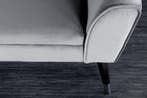 Design bank SCARLETT 90cm grijs zilver fluweel - 43278, Ophalen of Verzenden, Nieuw