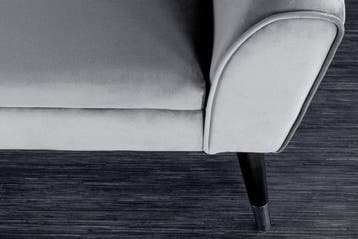 Design bank SCARLETT 90cm grijs zilver fluweel - 43278, Ophalen of Verzenden, Nieuw