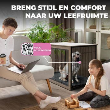 MaxxPet Houten Hondenbench 110x74x80cm (Hondenbenches, Dier), Dieren en Toebehoren, Hondenbenches, Verzenden, Nieuw