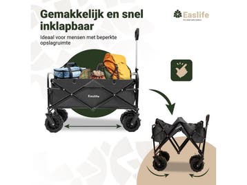 EasLife Bolderkar - Opvouwbaar - Regenhoes -, Verzenden, Nieuw