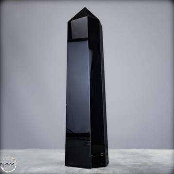 Natuurlijke topkwaliteit zwarte obsidiaan Obelisk- 1264.18 g, Verzamelen