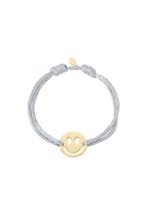 Satijnen armband met smiley - Grijs, Verzenden, Nieuw