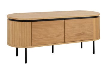 TV-bord ATELIER 120 cm naturel eikenhoutlook met zwarte, Ophalen of Verzenden, Nieuw