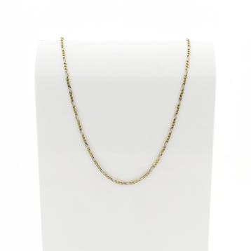 Gouden Figaro schakelketting | 50,5 cm, Ophalen of Verzenden, Gebruikt, Goud, Goud