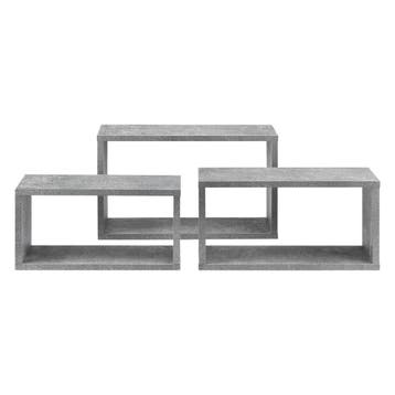 Wandplank Mandal set van 3 betonkleurig, Verzenden, Nieuw
