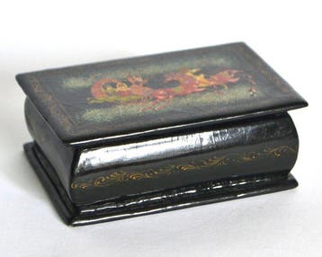 Doos - Palekh handgeschilderde lakdoos - Hout, Antiek en Kunst