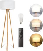 Houten Staande Lamp Dimbaar | Laatste Stuk!, Huis en Inrichting, 100 tot 150 cm, Scandinavisch, Ophalen of Verzenden, Zo goed als nieuw