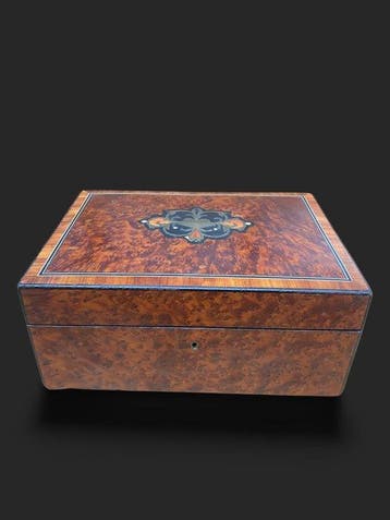 Doos - Verguld messing, Elm, Palissander, Ebbenhout - Loupe