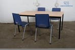 Tweedehands kantinetafel beuken 180x80 cm zwart frame, Verzenden, Gebruikt
