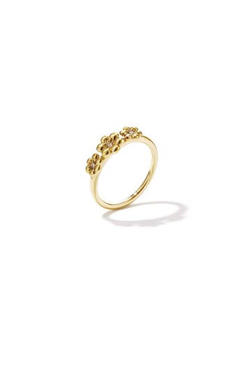 Goudlief Ring met madeliefjes en steentjes (Ringen), Overige materialen, Verzenden, Nieuw, Dame