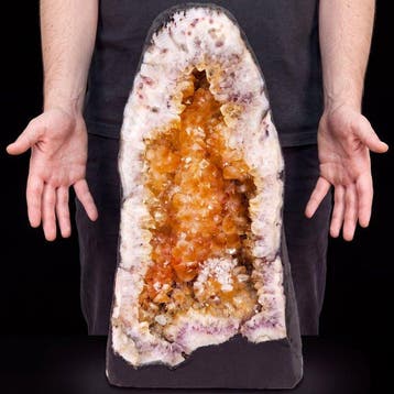 Levendige Citrien - Geode - 41x19x16 cm- 13.6 kg, Verzamelen