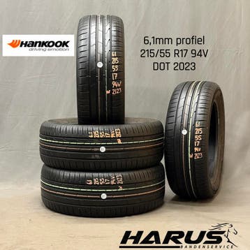 215/55/17 94V Hankook zomerbanden 6,1mm profiel 4X, 17 inch, Ophalen of Verzenden, Band(en), Personenwagen
