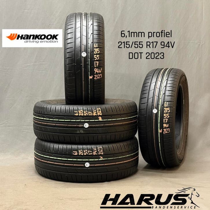 215/55/17 94V Hankook zomerbanden 6,1mm profiel 4X, Auto-onderdelen, Banden en Velgen, 17 inch, Erkend duurzaam, Zomerbanden, 215 mm
