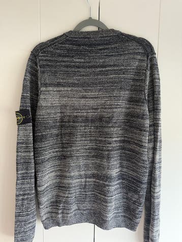 Stone Island Gebreide Trui – Blauw/Grijs gemêleerd – Maat M, Stone Island, Grijs, Gedragen, Verzenden
