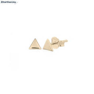 Gold plated 925 zilveren kleine triangle oorstekers, Verzenden, Nieuw, Zilver