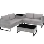 Wicker loungeset Ostuni - grijsgevlekt/grijs, Verzenden, Nieuw