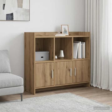 vidaXL Dressoir Artisanaal eiken 98,5 x 33 x 80 cm Bewerkt, Huis en Inrichting, Verzenden, Nieuw, Overige houtsoorten, Minder dan 50 cm
