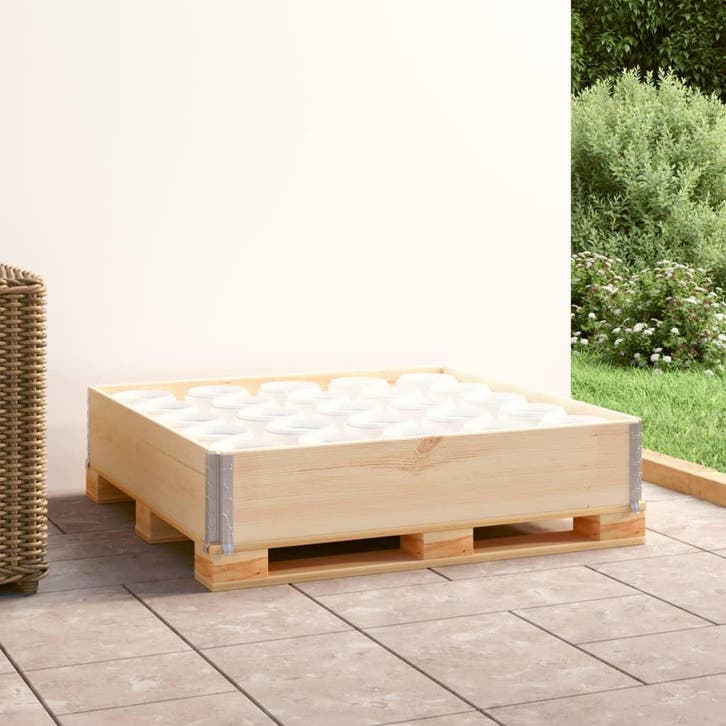 vidaXL Palletopzetrand 100x100 cm massief grenenhout, Zakelijke goederen, Partijgoederen en Retail | Verpakking en Verzending