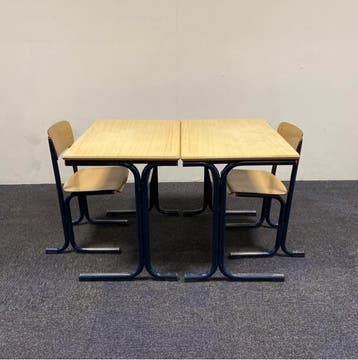 complete schoolset Galvanitas 12 stuks tafels + stoelen, Huis en Inrichting, Stoelen, Ophalen of Verzenden, Gebruikt, Hout, Vijf, Zes of meer stoelen