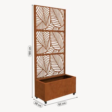 Tuinscherm Surnskoki met plantenbak 190x82x38 cm roestbruin, Verzenden, Nieuw