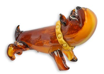 A MURANO STYLE GLASS FIGURINE OF AN ENGLISH BULLDOG, Verzenden, Nieuw