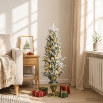 vidaXL Mini kerstboom besneeuwd 120 cm 100 LEDs Warmwit PVC, Diversen, Verzenden, Nieuw