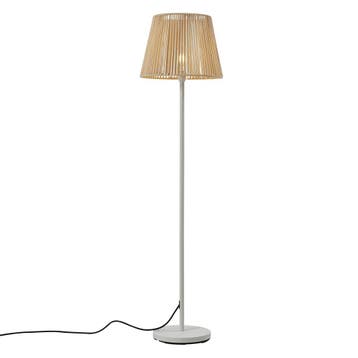 Buiten vloerlamp wit met kap beige touw IP44 - Virginia, Verzenden, Nieuw, Staal