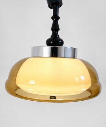 Herda - Plafondlamp - Space Age - Chroom, Staal, Plastic,