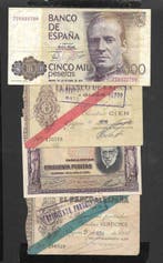 Spanje. - 4 banknotes - Various Dates (Zonder minimumprijs), Postzegels en Munten, Bankbiljetten | Europa | Niet-Eurobiljetten
