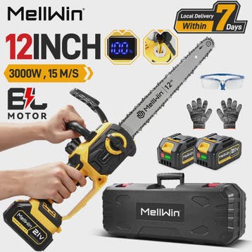 Mellwin 12-Inch Accu Kettingzaag - Krachtig 3000W Brushless,, Verzenden, Nieuw