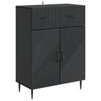 vidaXL Dressoir met lade Zwart 66 x 34,5 x 89,5 cm Bewerkt, Verzenden, Nieuw, Overige houtsoorten, Minder dan 50 cm