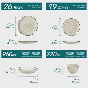 vancasso BONBON 24-delig servies set beige voor 6 personen -, Verzenden, Nieuw