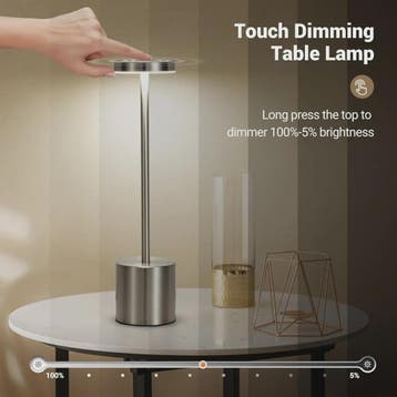 Draadloze LED Tafellamp met Touch Bediening - Oplaadbaar, 3, Verzenden, Nieuw