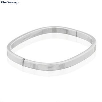 Zilveren vierkante slavenarmband  65x60 5 mm, Sieraden, Tassen en Uiterlijk, Armbanden, Verzenden, Nieuw, Zilver
