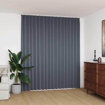 vidaXL Gordijn verduisterend met haken 290x245 cm grijs, Verzenden, Nieuw, Grijs