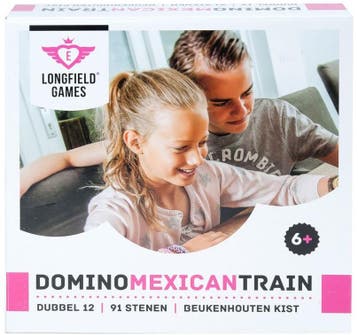 Domino Dubbel 12 - Mexican Train in houten kist | Longfield, Hobby en Vrije tijd, Gezelschapsspellen | Bordspellen, Verzenden