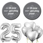 25-jarig jubileum set met buttons en folie ballonnen, Hobby en Vrije tijd, Feestartikelen, Verzenden, Nieuw, Versiering, Overige