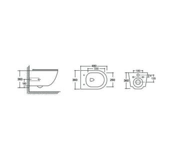 SALE - Ravius 48 - Mat wit - Toiletpot met zitting - Hangend, Doe-het-zelf en Verbouw, Ophalen of Verzenden, Nieuw