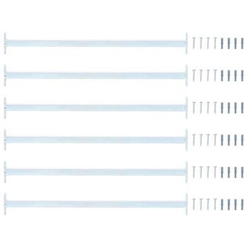 vidaXL Verstelbare raamveiligheidsbalk 6 pcs Zilver Staal, Doe-het-zelf en Verbouw, Glas en Ramen, Verzenden, Nieuw